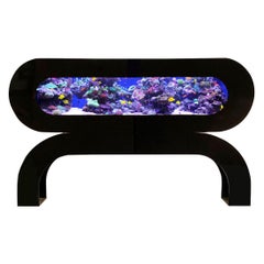 Used Midcentury Postmodern Black Acrylic / Lucite Aquarium or Fish Tank Headboard