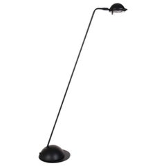 Midcentury Postmodern Black Reading Light Floor Lamp by Koch 
Lowy