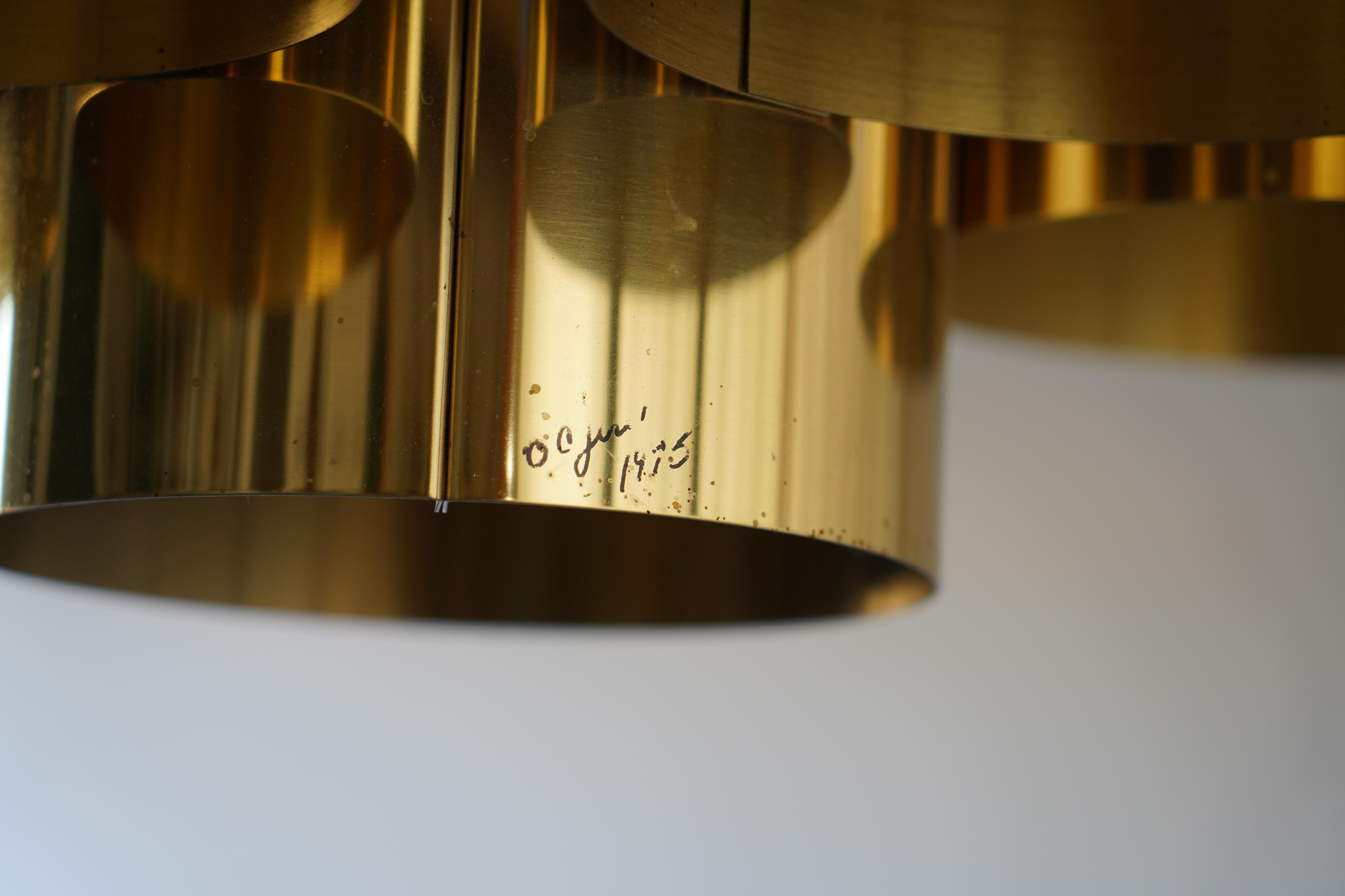 Mid-Century Post / Modern Brass Cloud Large Chandelier by C. Jere, Signed For Sale 4