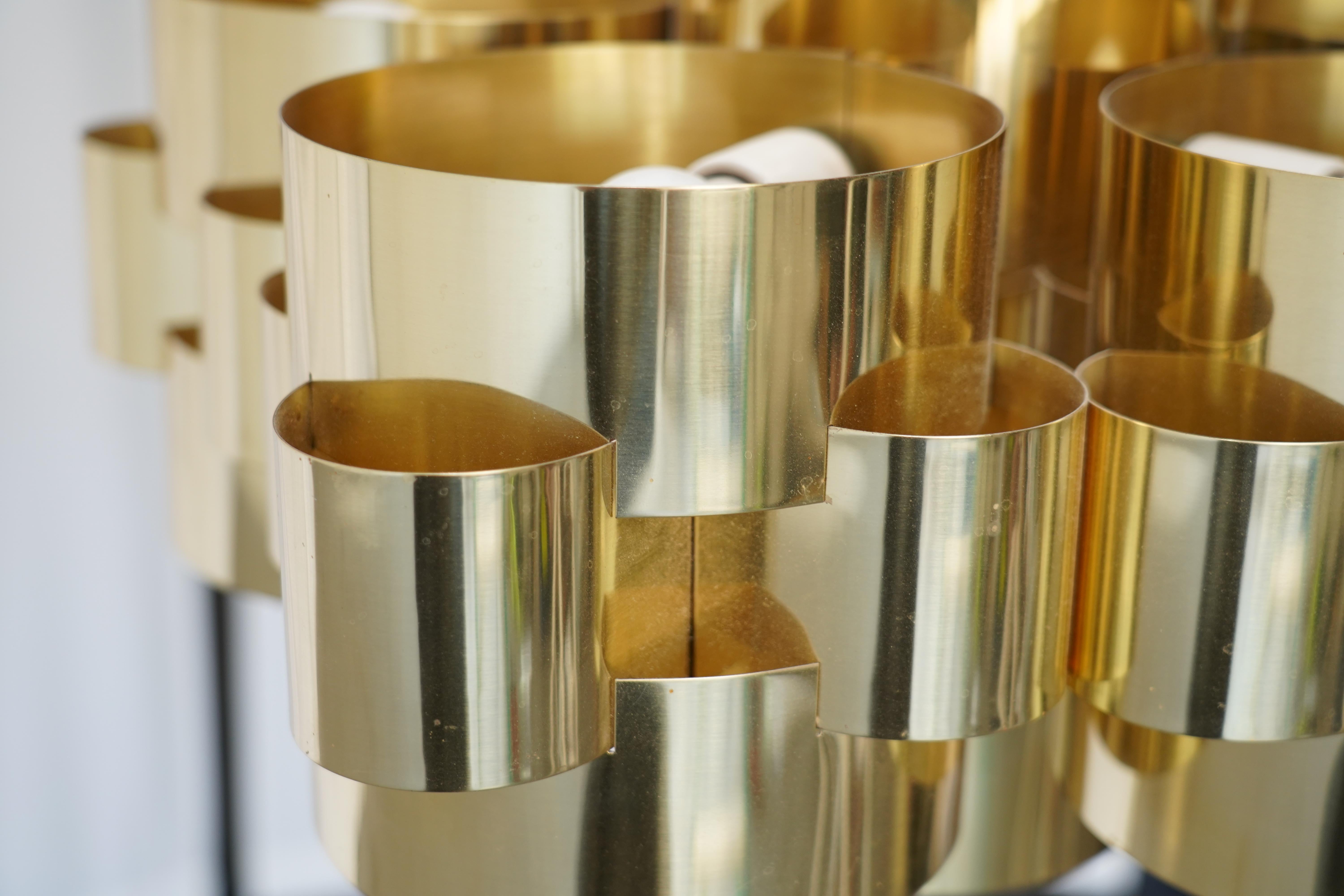 Mid-Century Post / Modern Brass Cloud Large Chandelier by C. Jere, Signed For Sale 9