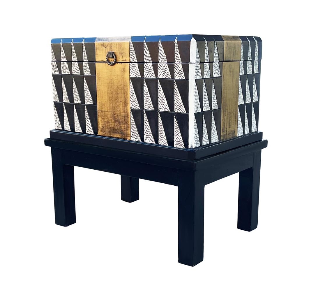 Late 20th Century Mid-Century Post Modern End Table or Small Decorative Trunk by Maitland Smith