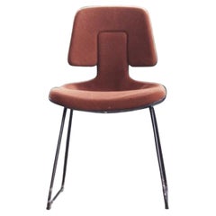 Midcentury Post Modern Herman Miller Brown Wool Eames Dining Chair, 1970s