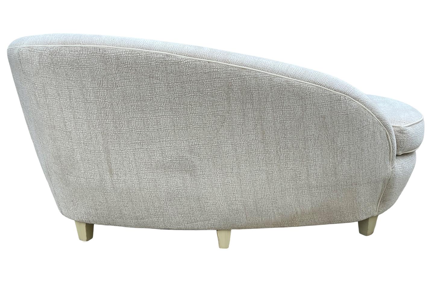 American Midcentury Post Modern Kidney Shaped Chaise Lounge or Petite Sofa For Sale