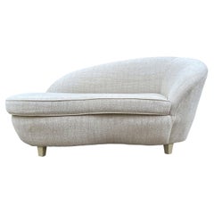 Midcentury Post Modern Kidney Shaped Chaise Lounge or Petite Sofa