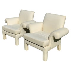 Mid Century Post Modern Lounge Chairs by Donghia for Kroehler After Parsons