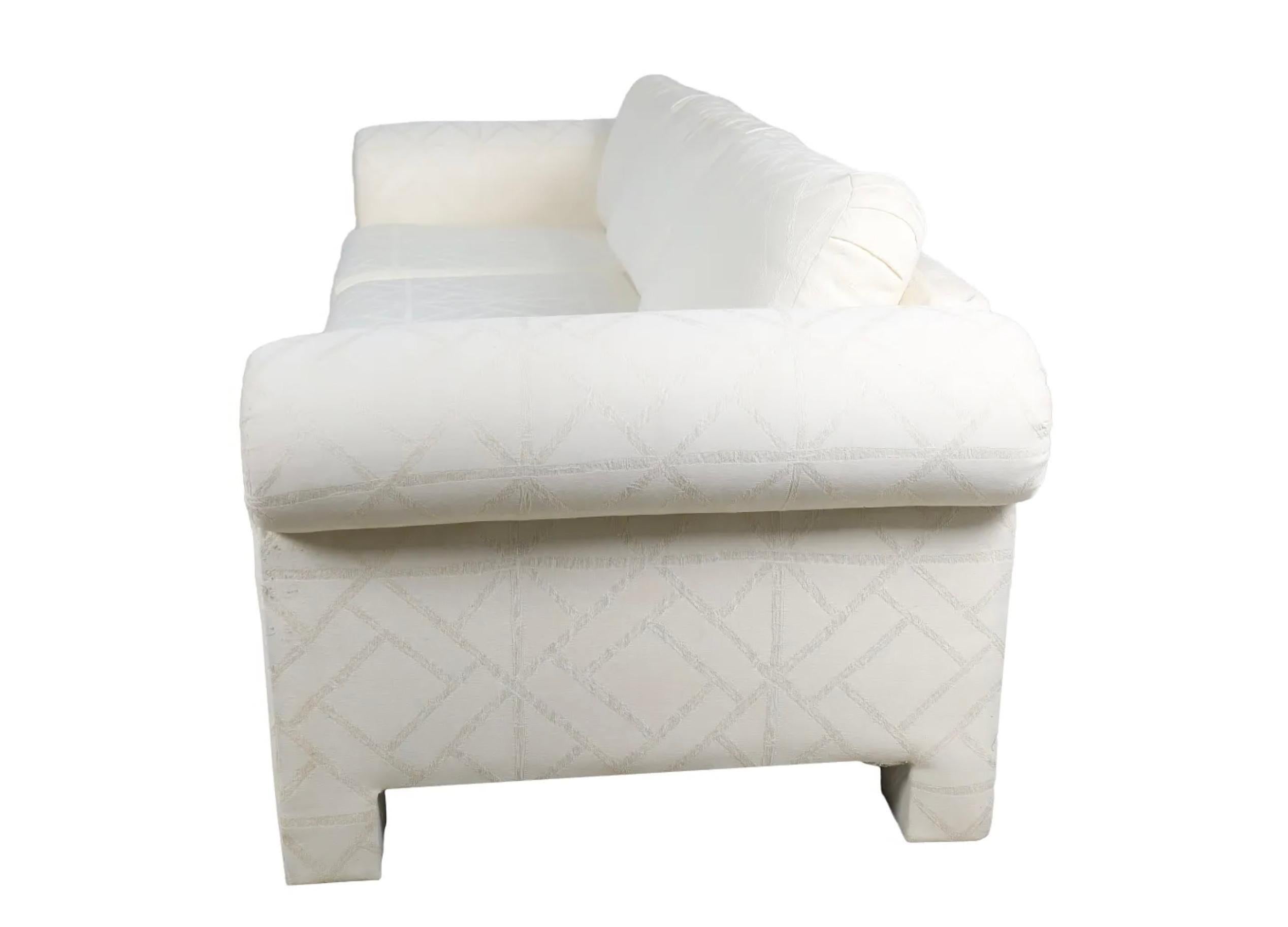 Postmodernes Parsons Weißes 3-Sitz-Sofa Thayer Coggin aus der Mitte des Jahrhunderts (Moderne der Mitte des Jahrhunderts) im Angebot