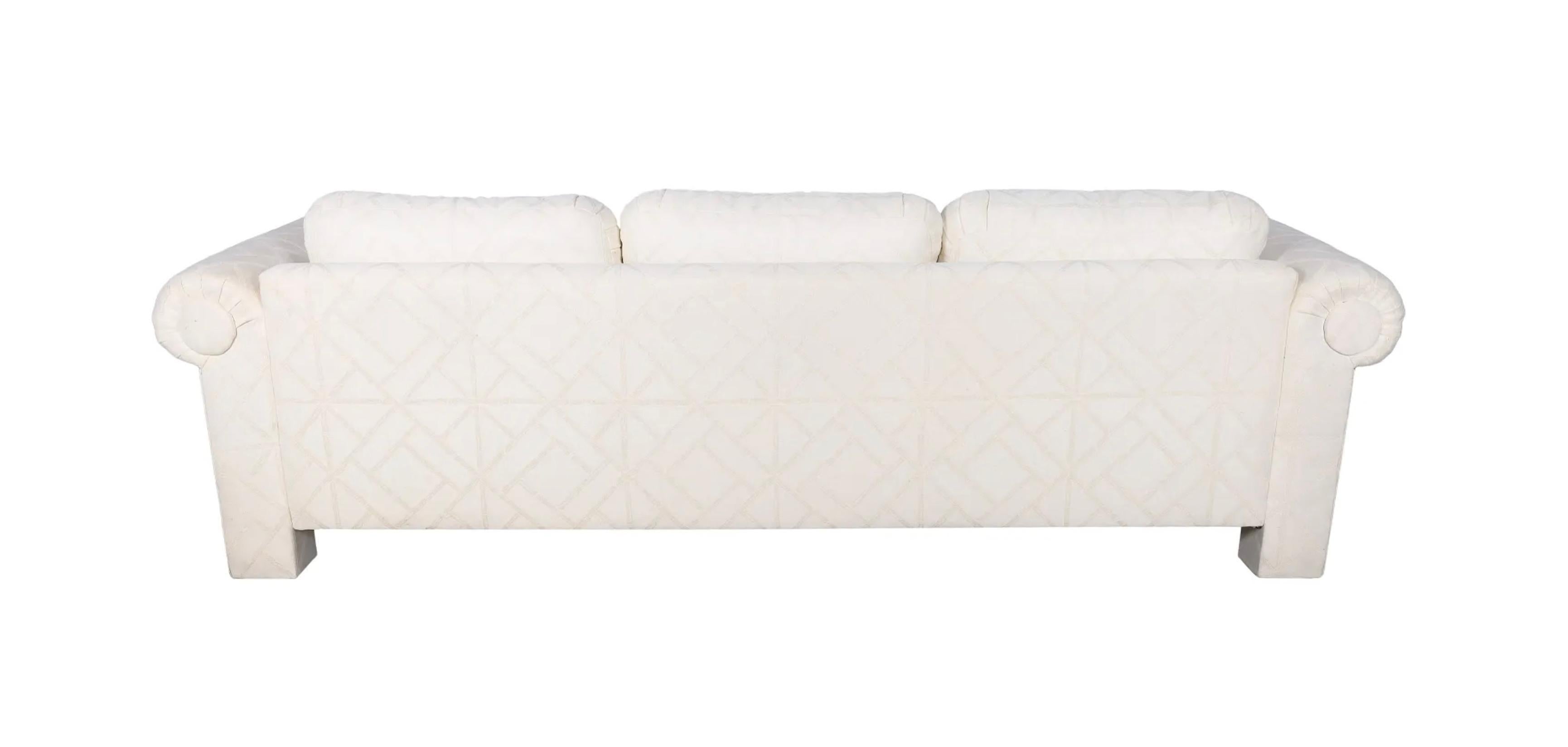Postmodernes Parsons Weißes 3-Sitz-Sofa Thayer Coggin aus der Mitte des Jahrhunderts (Holzarbeit) im Angebot
