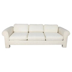 Mid-Century Post Modern Parsons White 3 Seat Sofa Thayer Coggin