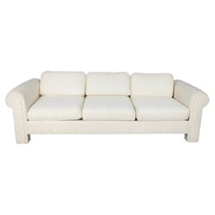 Vintage Mid-Century Post Modern Parsons White 3 Seat Sofa Thayer Coggin