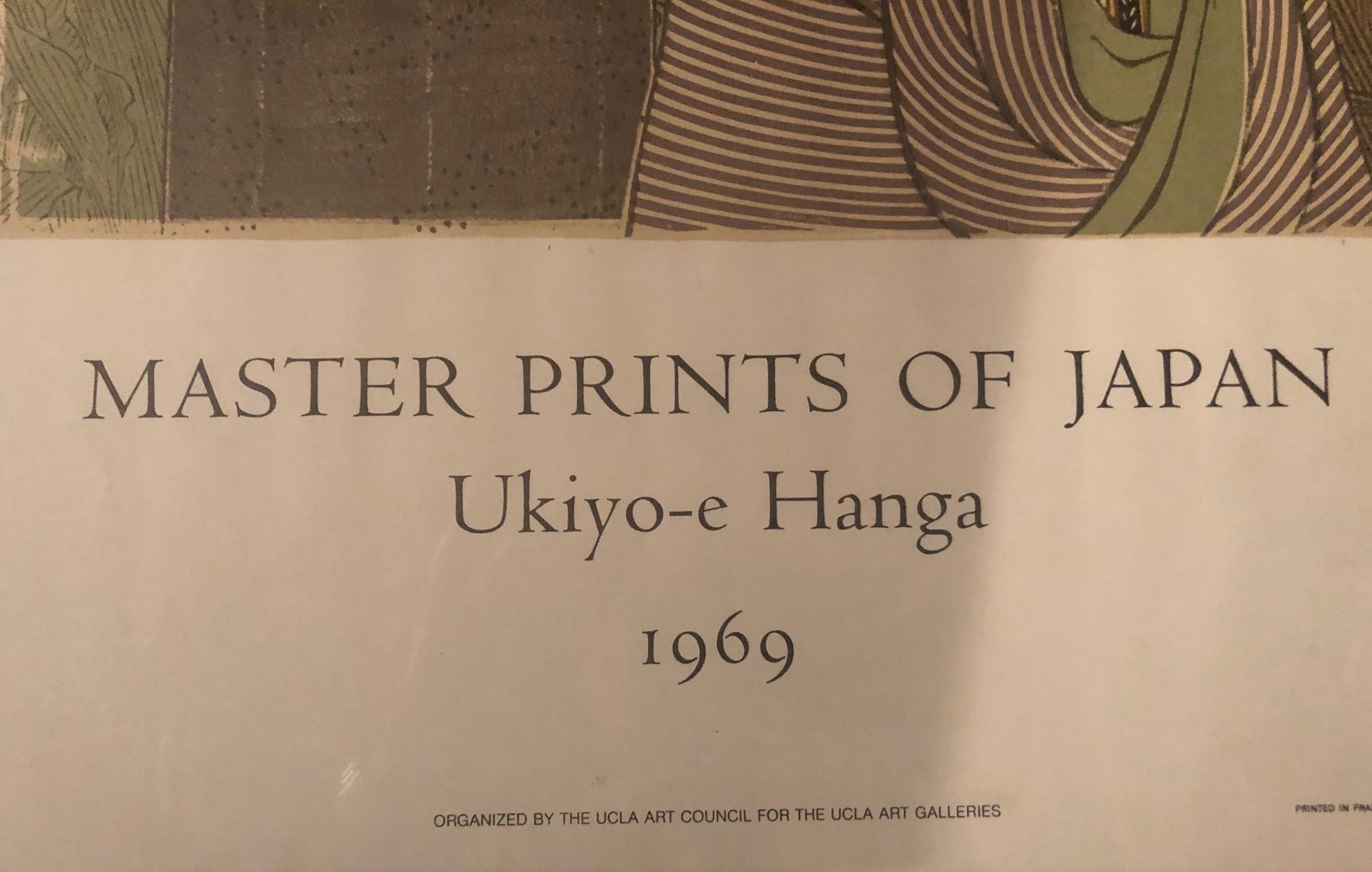 Mid-Century-Poster „Master Prints of Japan“ von Ukiyo-e Hanga UCLA, 1969 (Papier) im Angebot
