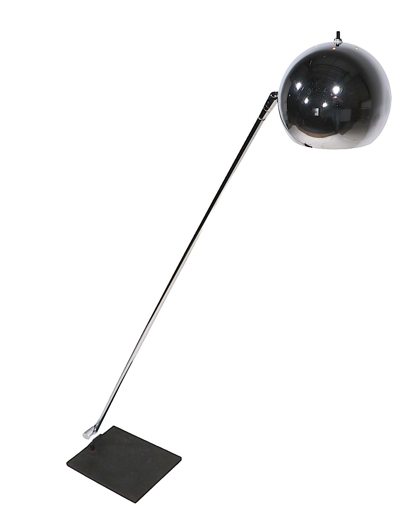 Mid Century Postmodern Adjustable Chrome  Eyeball Lamp by  Sonneman c. 1970's 2
