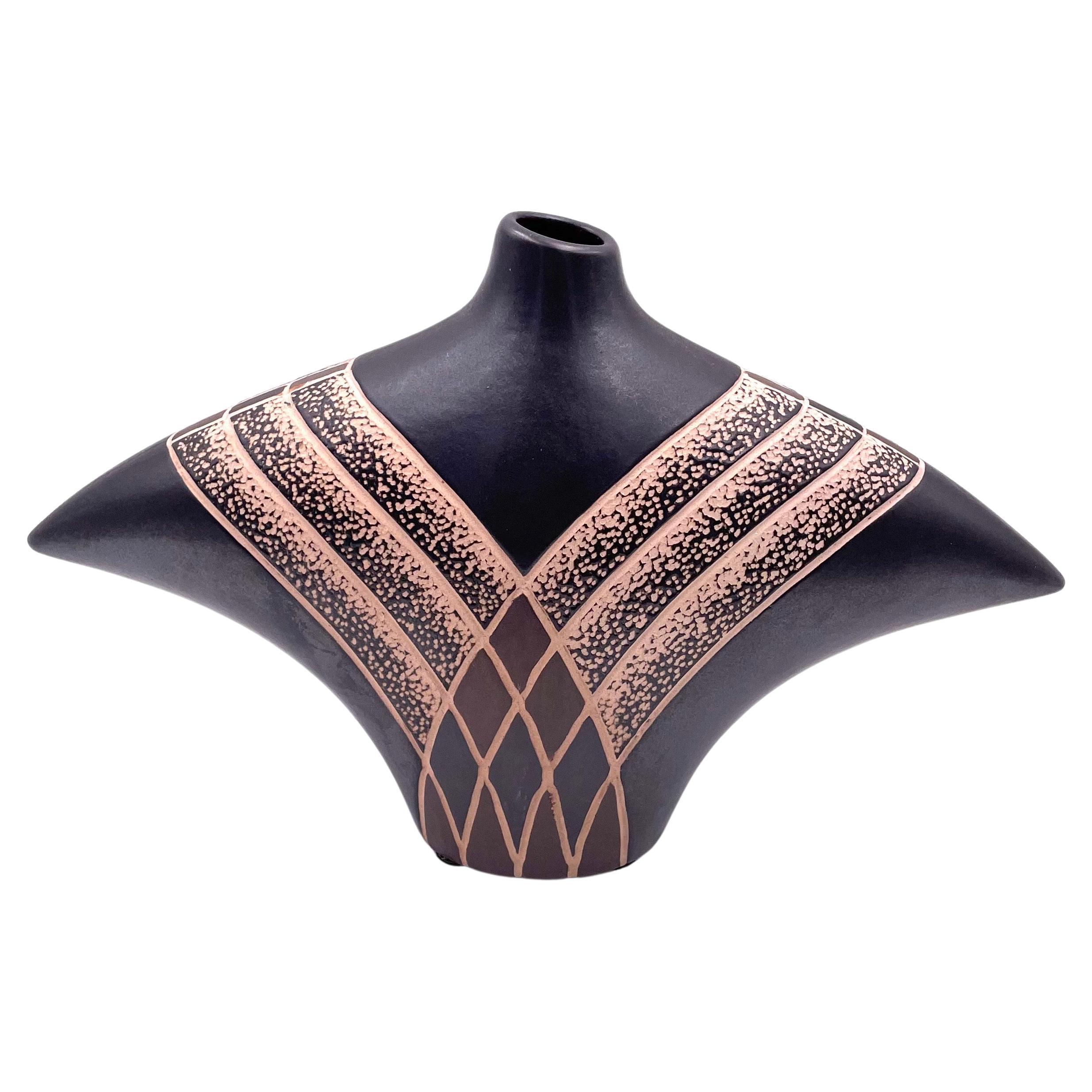 Keramikvase im Ikebana-Stil aus der Mitte des Jahrhunderts / Postmodern