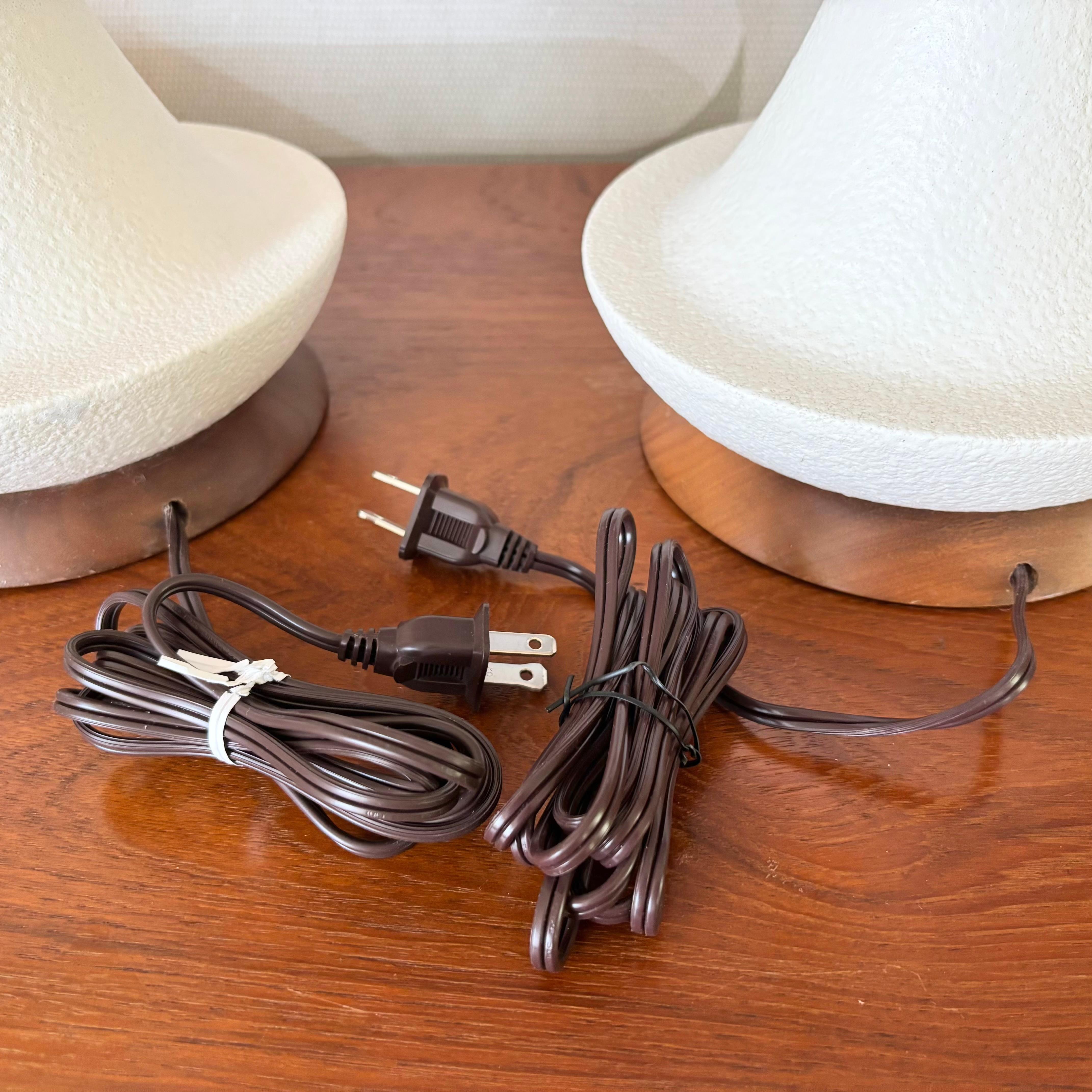 Mid Century Pottery and Wood Table Lamps - Set of 2 For Sale 9