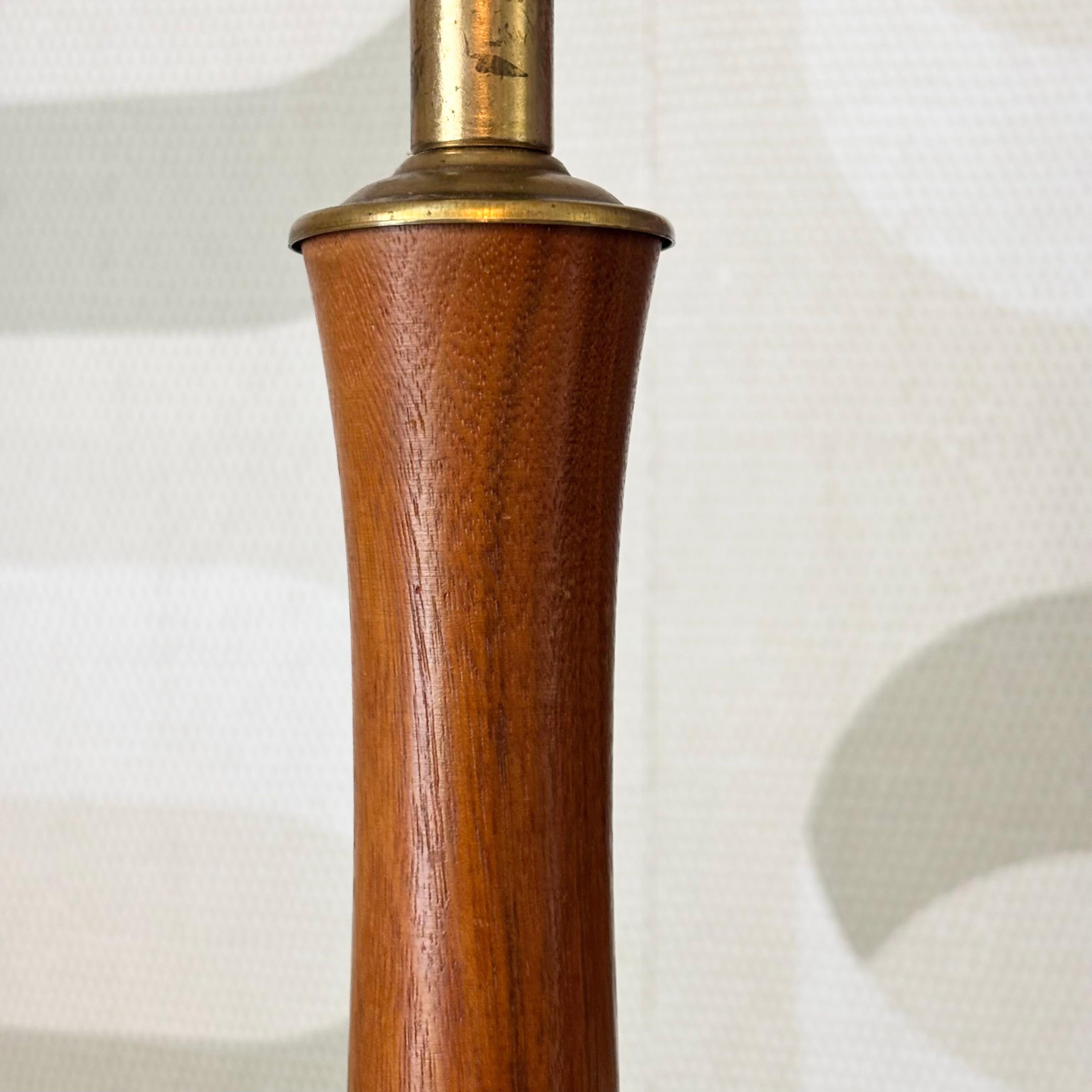 Mid Century Pottery and Wood Table Lamps - Set of 2 For Sale 4