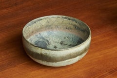 Mid Century Pottery Bowl with Incised Decoration