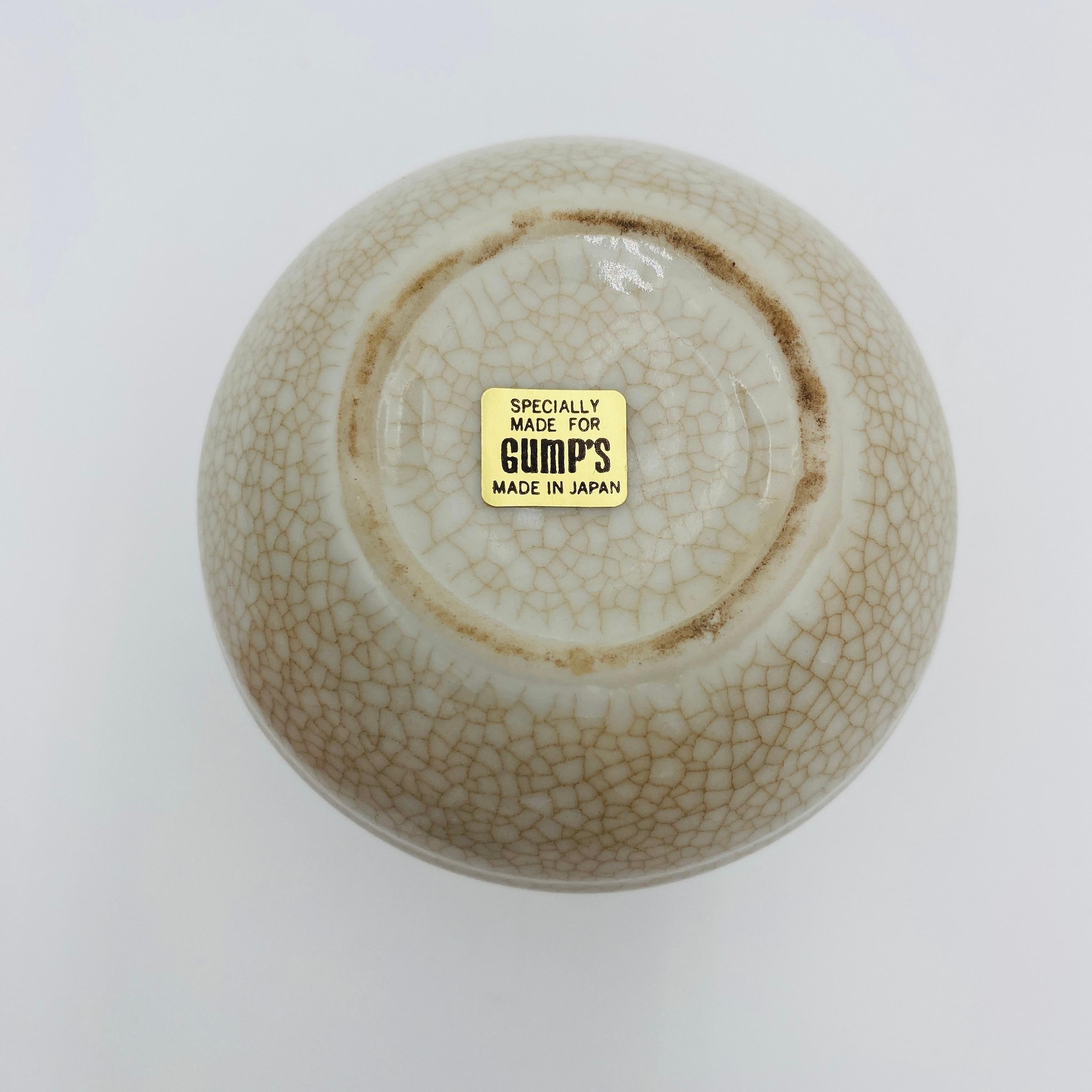 Keramikvase aus der Mitte des Jahrhunderts von Gumps, Japan 1960er Jahre (Mitte des 20. Jahrhunderts) im Angebot