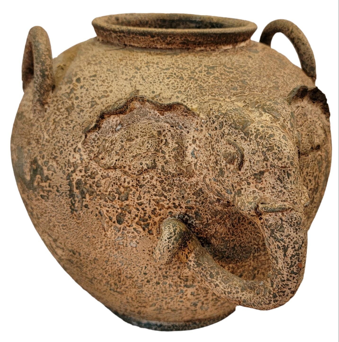 Late 20th Century Mid century Pottery Elephant Vase