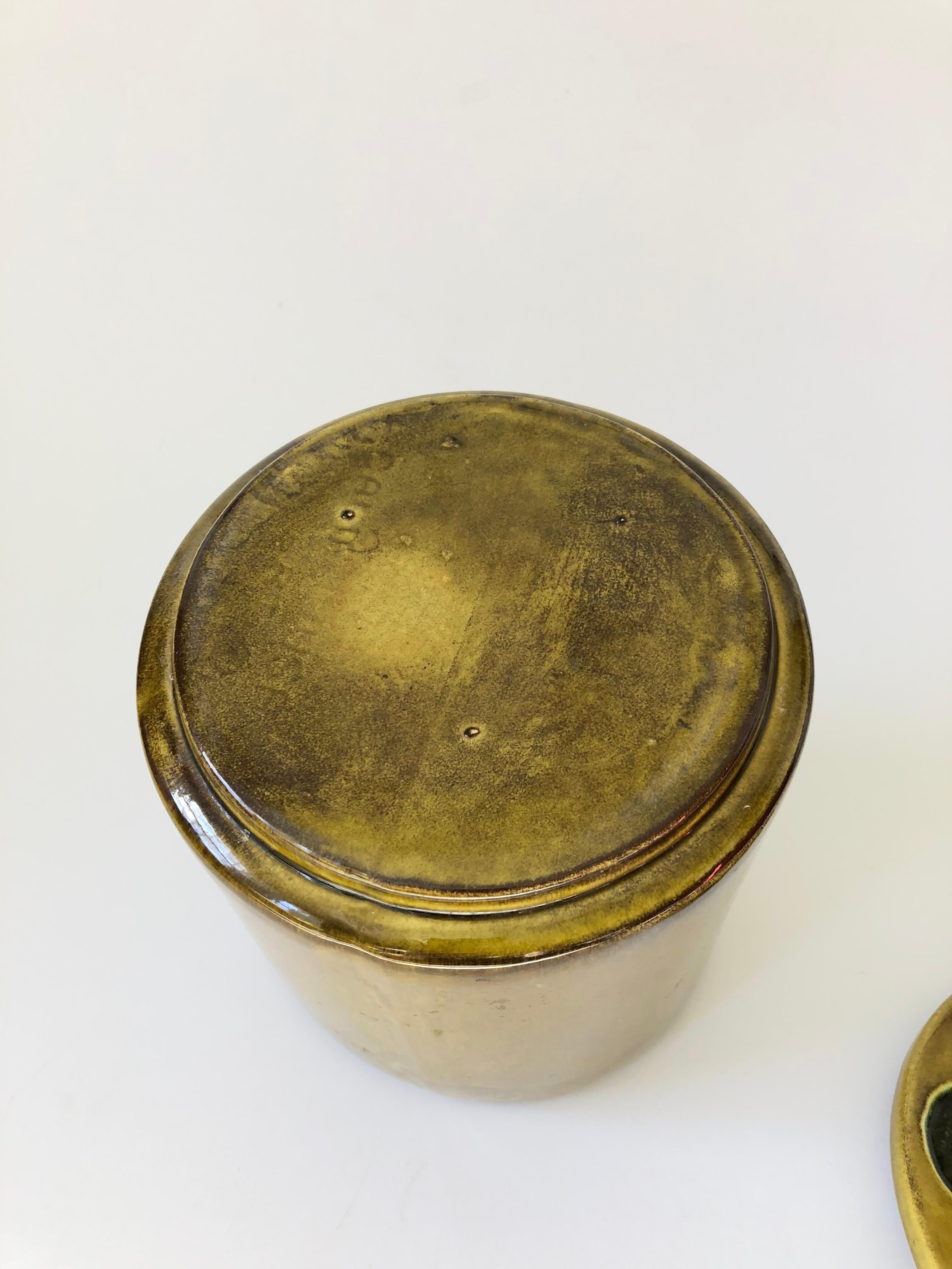 Mid-Century Pottery Kitchen Canister 3