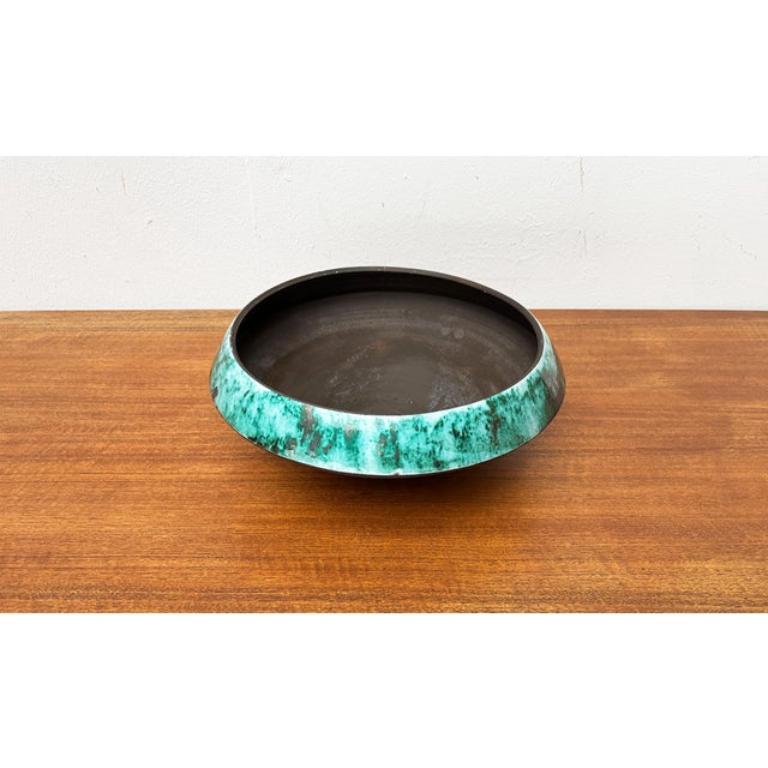20th Century Mid-Century Pottery Large Bowl from BKW Böttger Keramik Wandsbek, Hamburg, 1960s For Sale