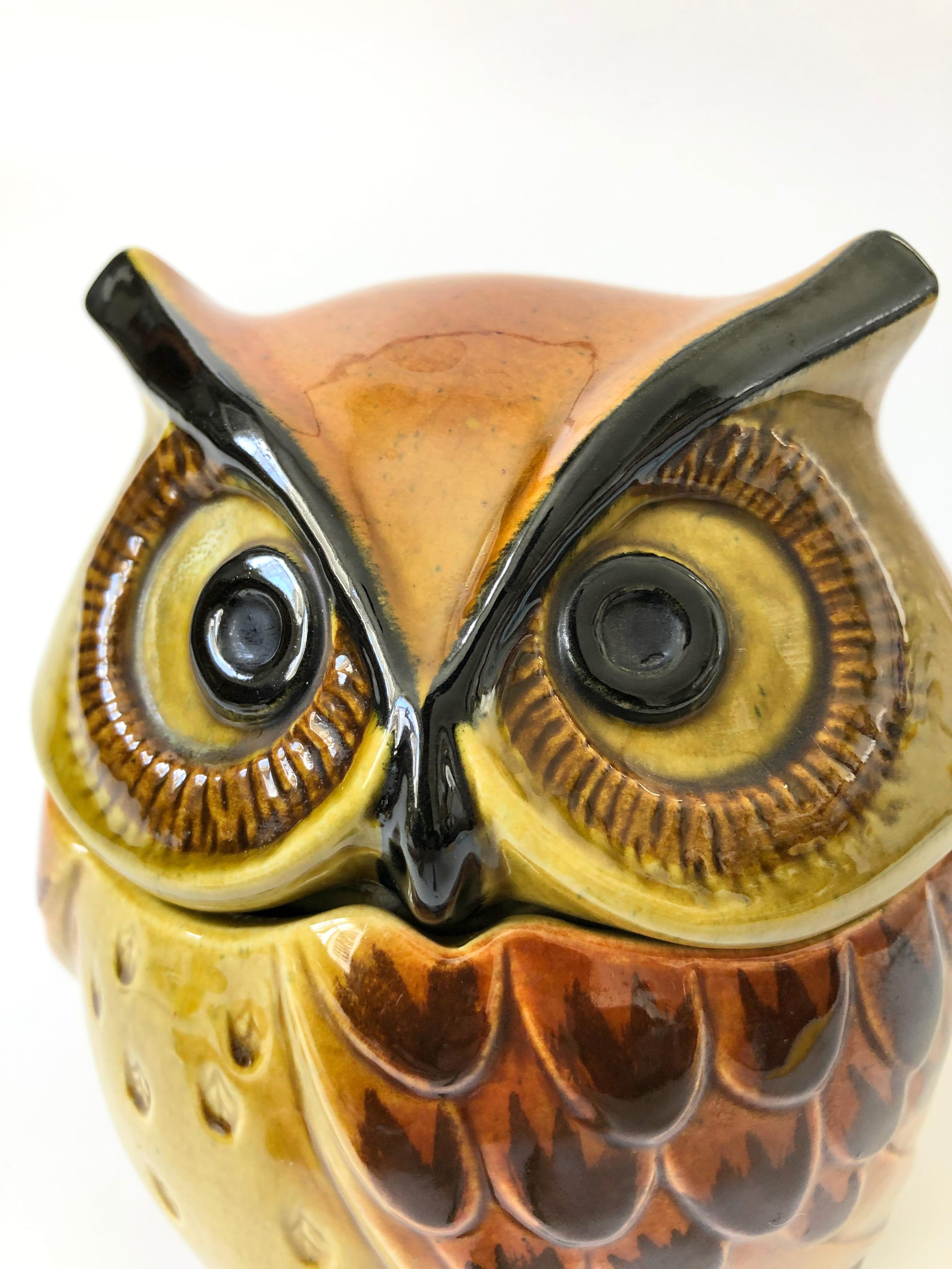 Mid-Century Pottery Owl Container by Poppy Trail Pottery California 2