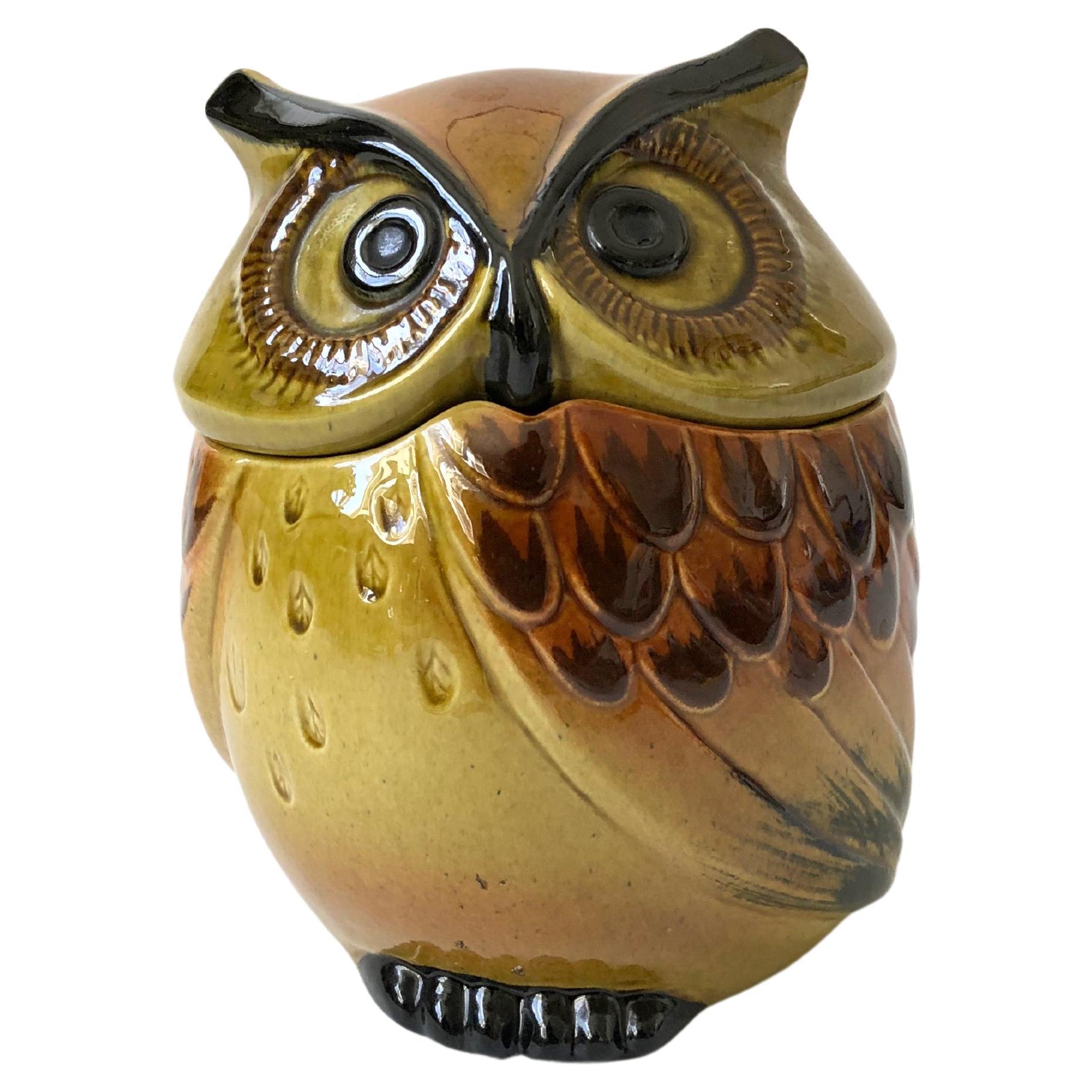 Mid-Century Pottery Owl Container by Poppy Trail Pottery California