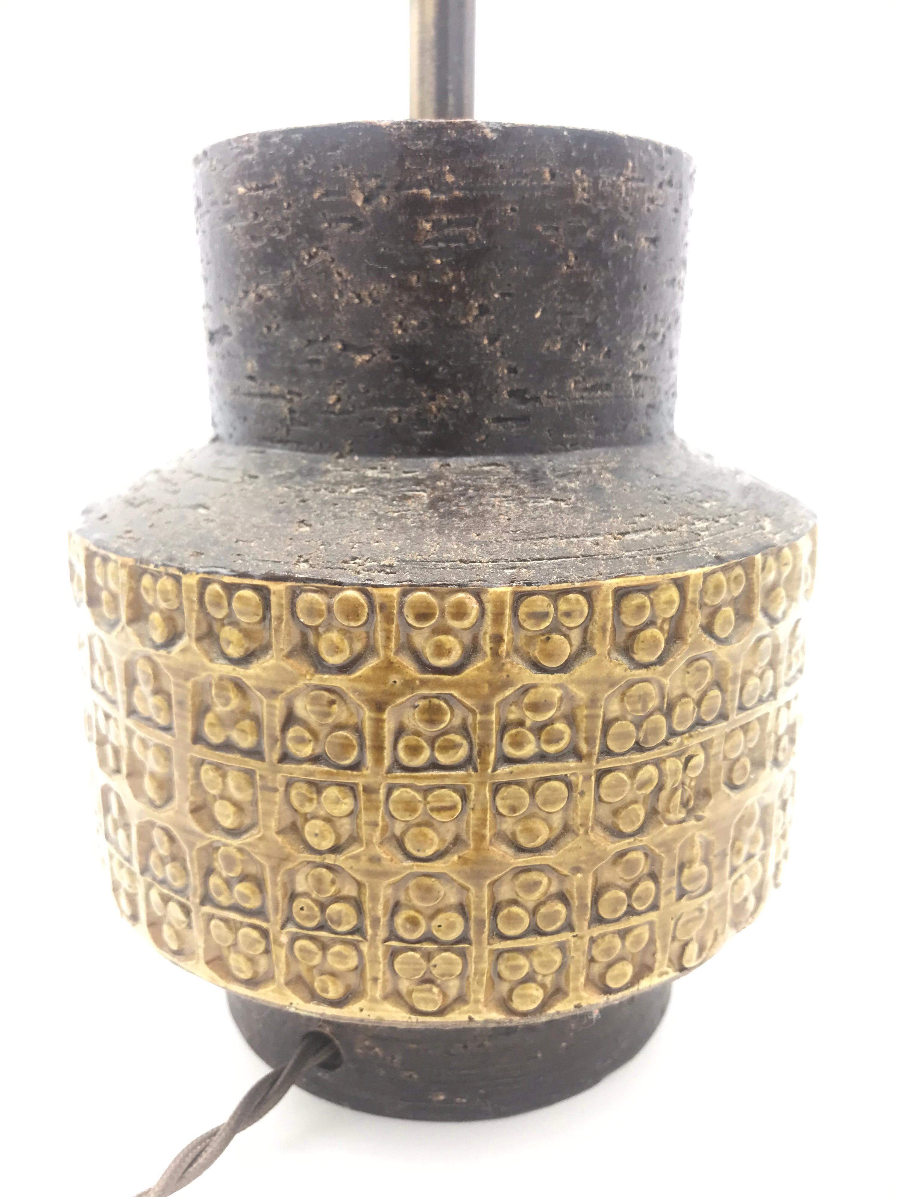 mid century pottery lamp