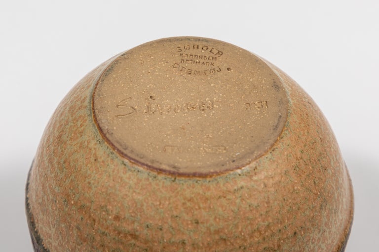 Midcentury Pottery Vase by Soholm Stentoj Bornholm, Denmark at 1stDibs