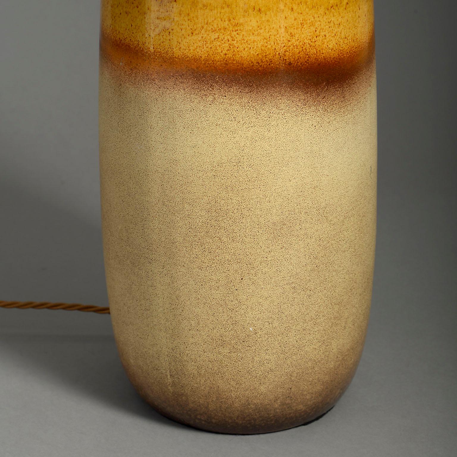Mid-Century Modern Mid-Century Pottery Vase Lamp For Sale