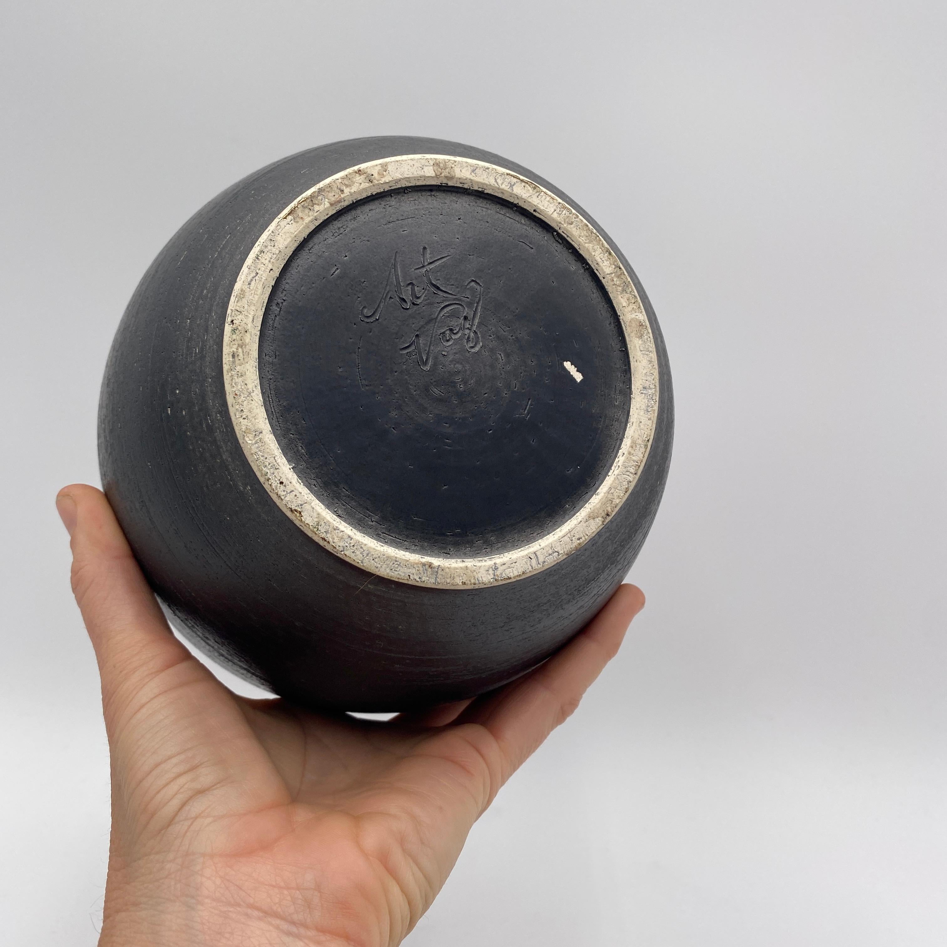 Ceramic Mid Century Pottery Vase Signed 20th Century For Sale