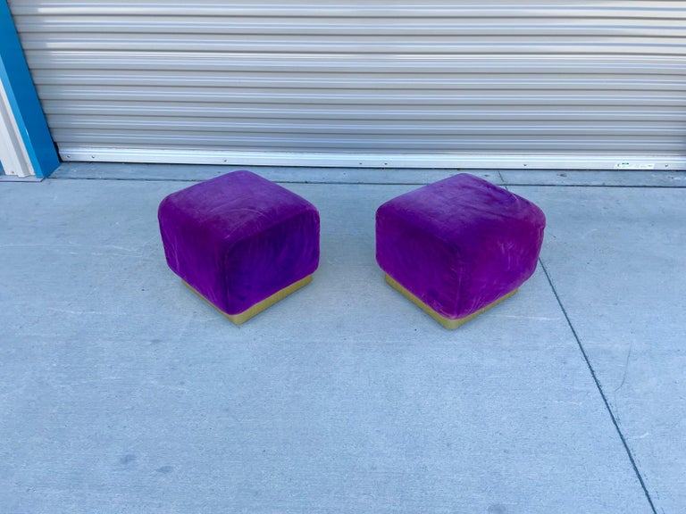 Mid Century Pouf Ottomans For Sale at 1stDibs
