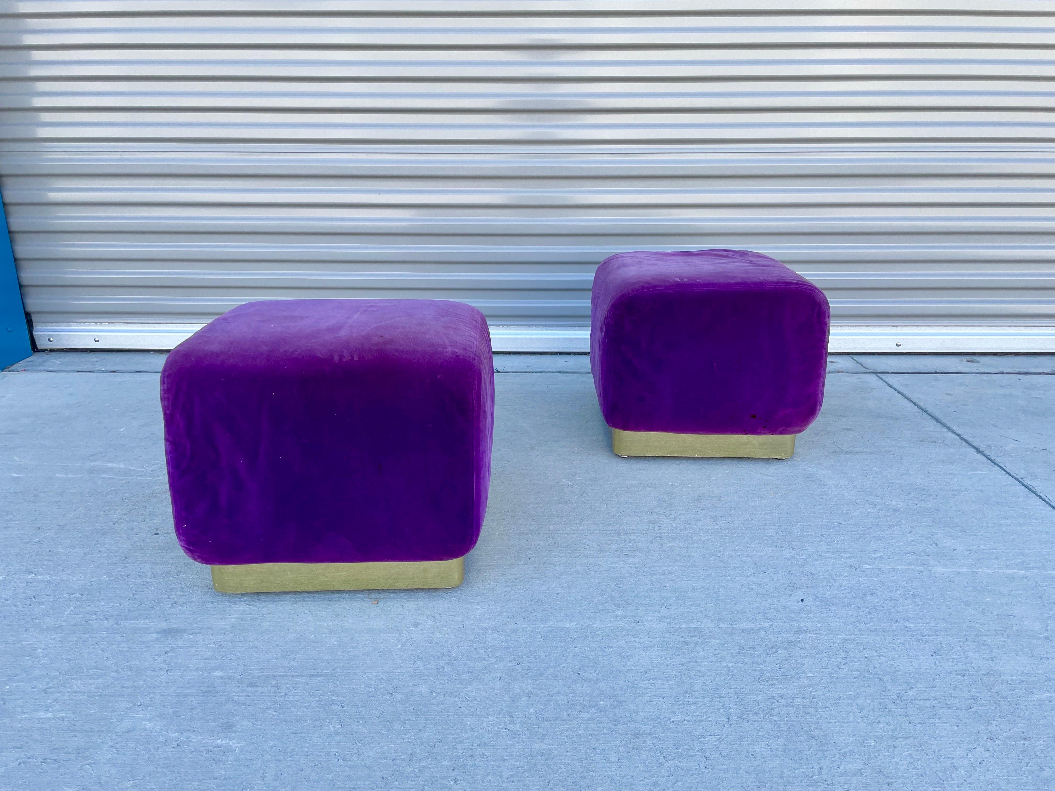 Midcentury Pouf Ottomans In Good Condition In North Hollywood, CA