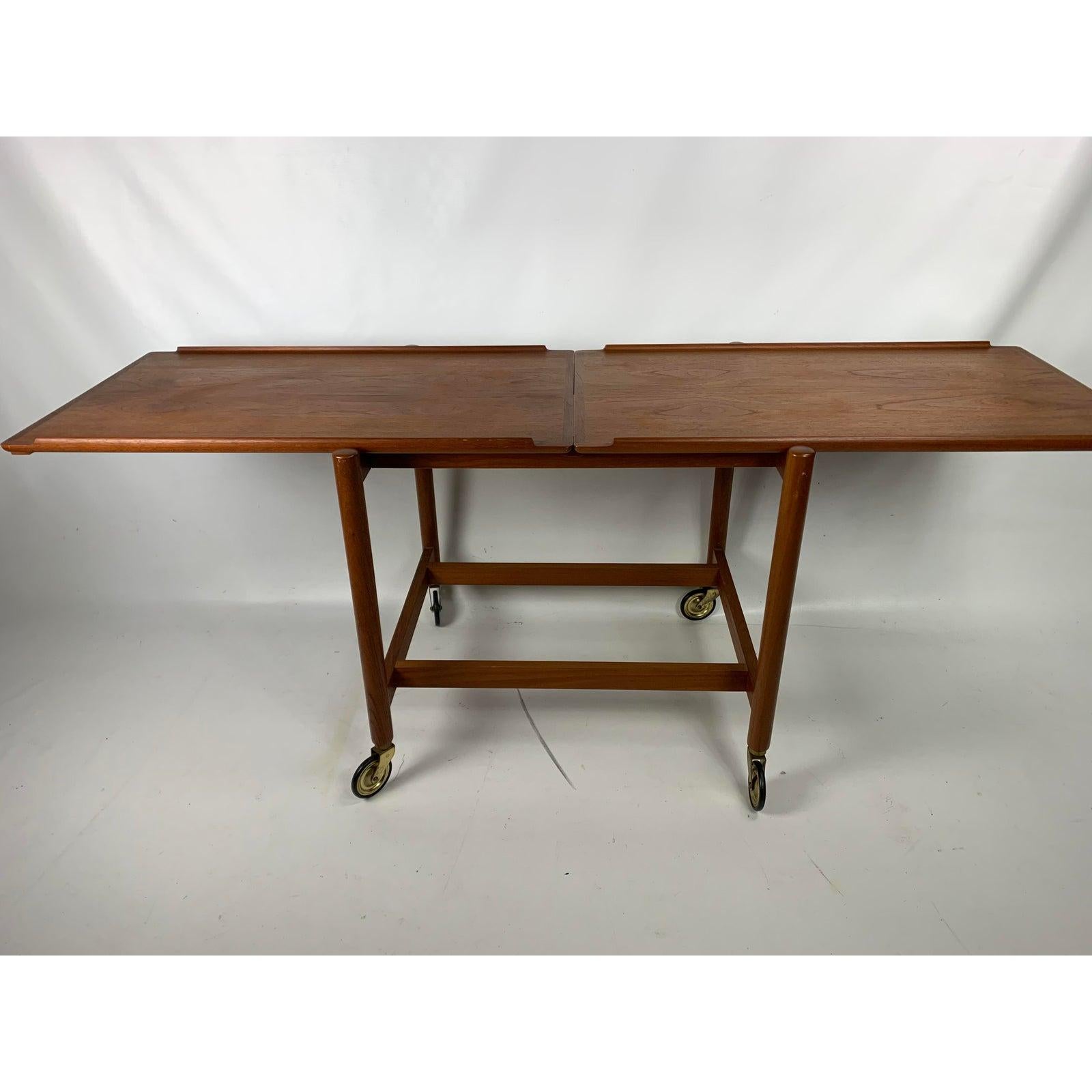 Mid-Century Poul Hundevad Danish Teak Bar Cart 1