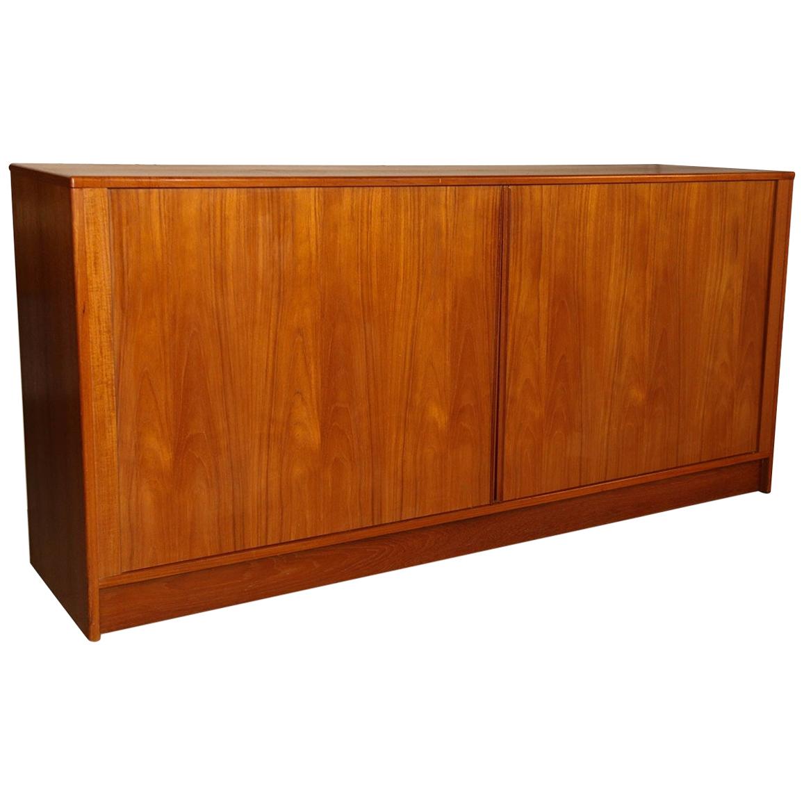 Dänische Tambour-Türkommode von Poul Hundevad aus Teakholz, Mitte des Jahrhunderts