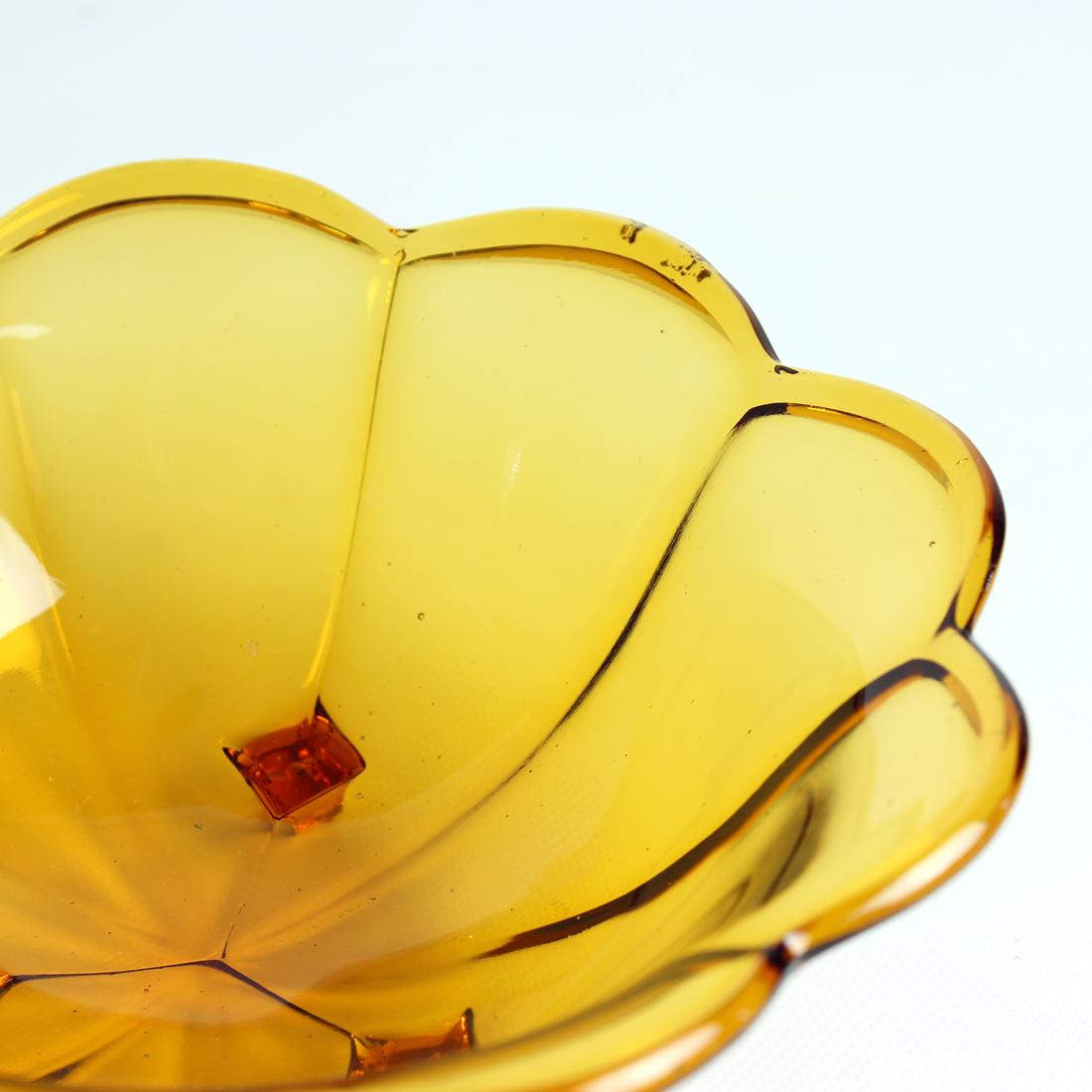 Mid Century Pressed Glass Bowl By Borske Sklo Union, Czechoslovakia 1960s For Sale 2