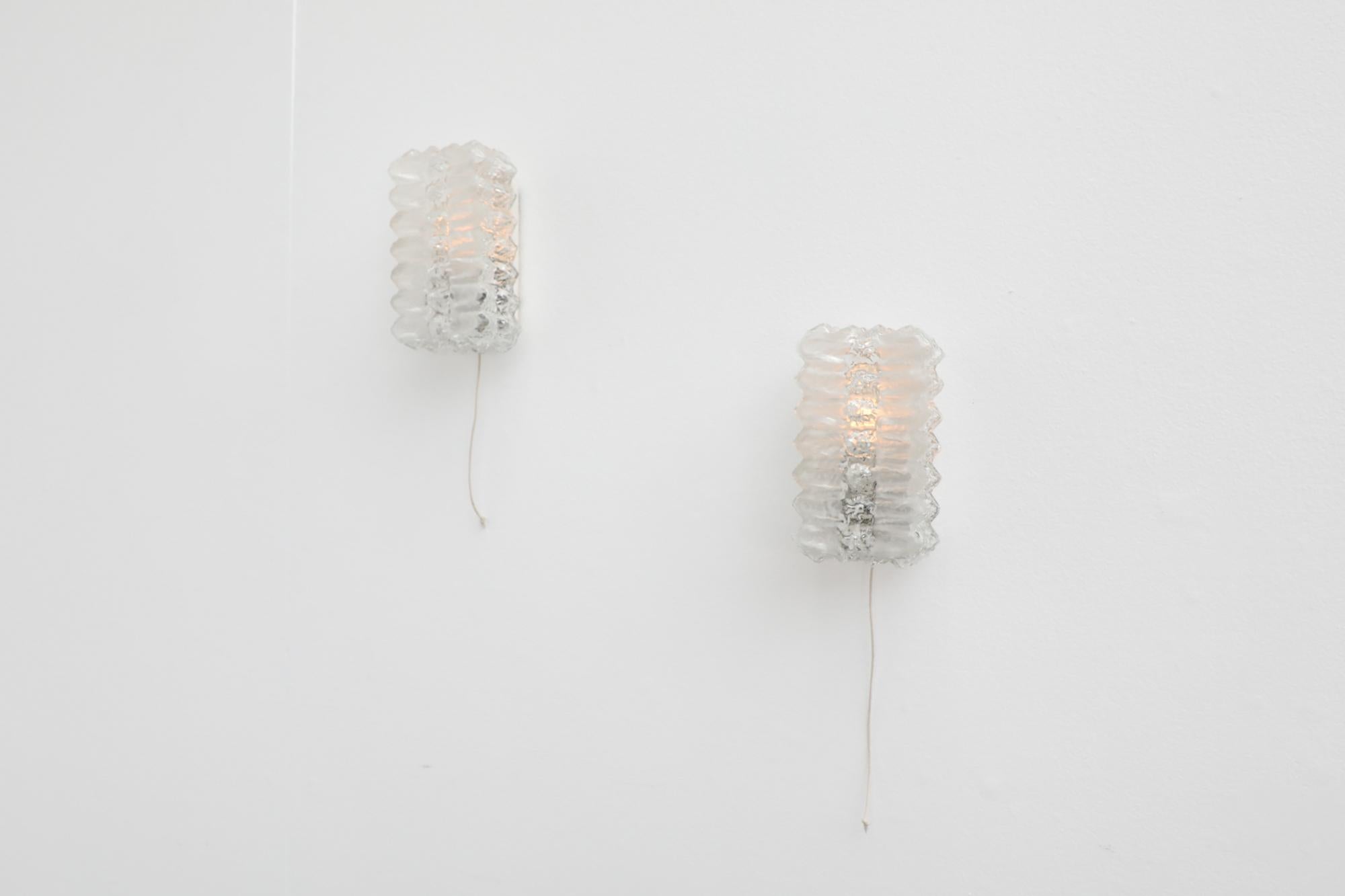 Mid-Century Modern Mid-Century Pressed Glass Bowtie Sconces For Sale