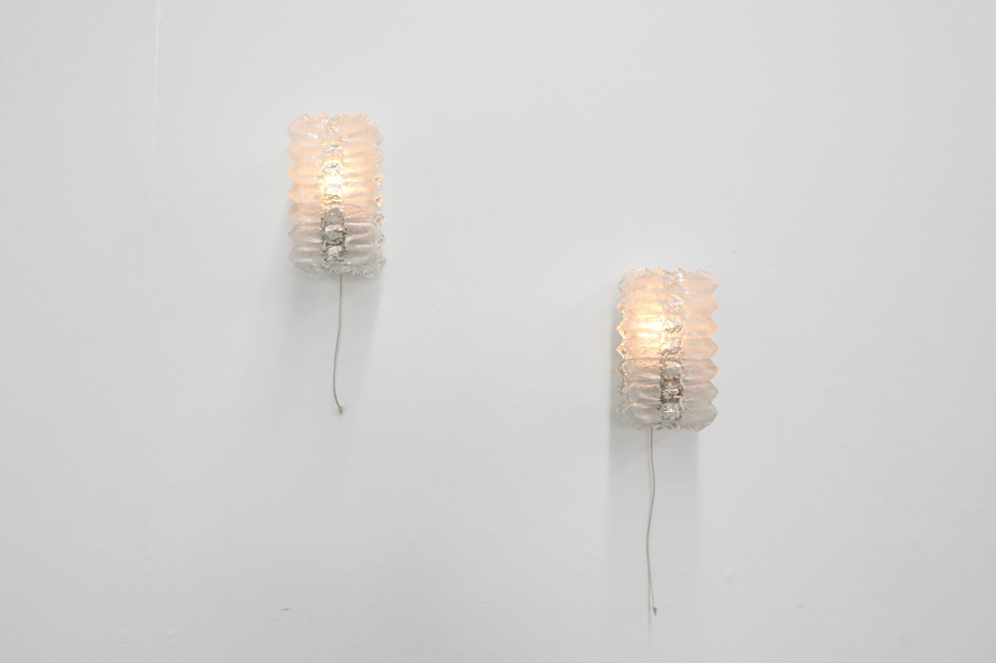 Mid-20th Century Mid-Century Pressed Glass Bowtie Sconces For Sale