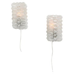 Mid-Century Pressed Glass Bowtie Sconces