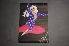Mid-Century Print of Circus Trapeze Girl by Janowski Witold, 1975s