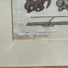 Gravure du milieu du siècle intitulée "The Queens" par Boris O'Klein