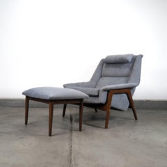 Mid Century 'Profil' Lounge Chair and Ottoman by Folke Ohlsson for Dux, c1960s