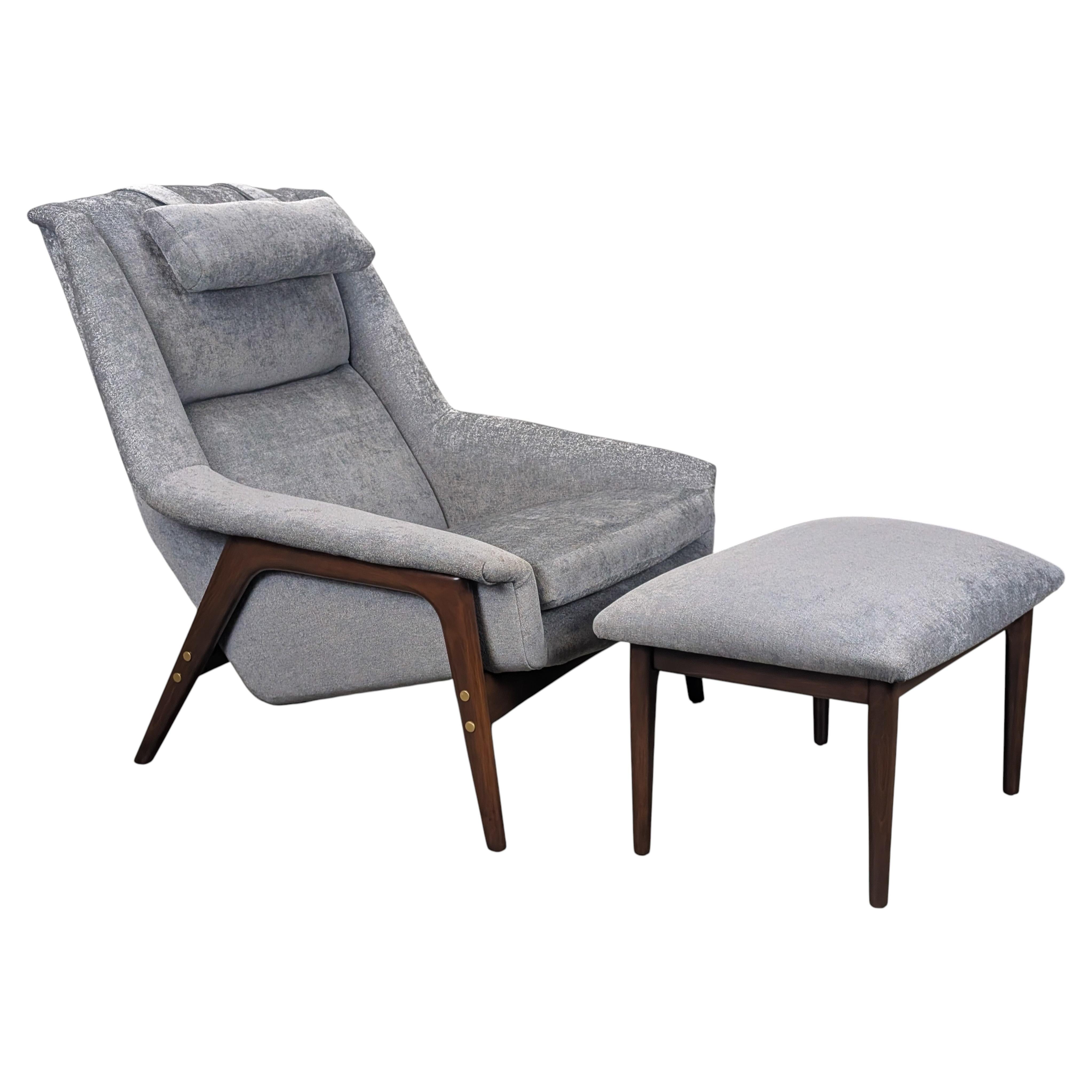Mid Century 'Profil' Lounge Chair and Ottoman by Folke Ohlsson for Dux, c1960s