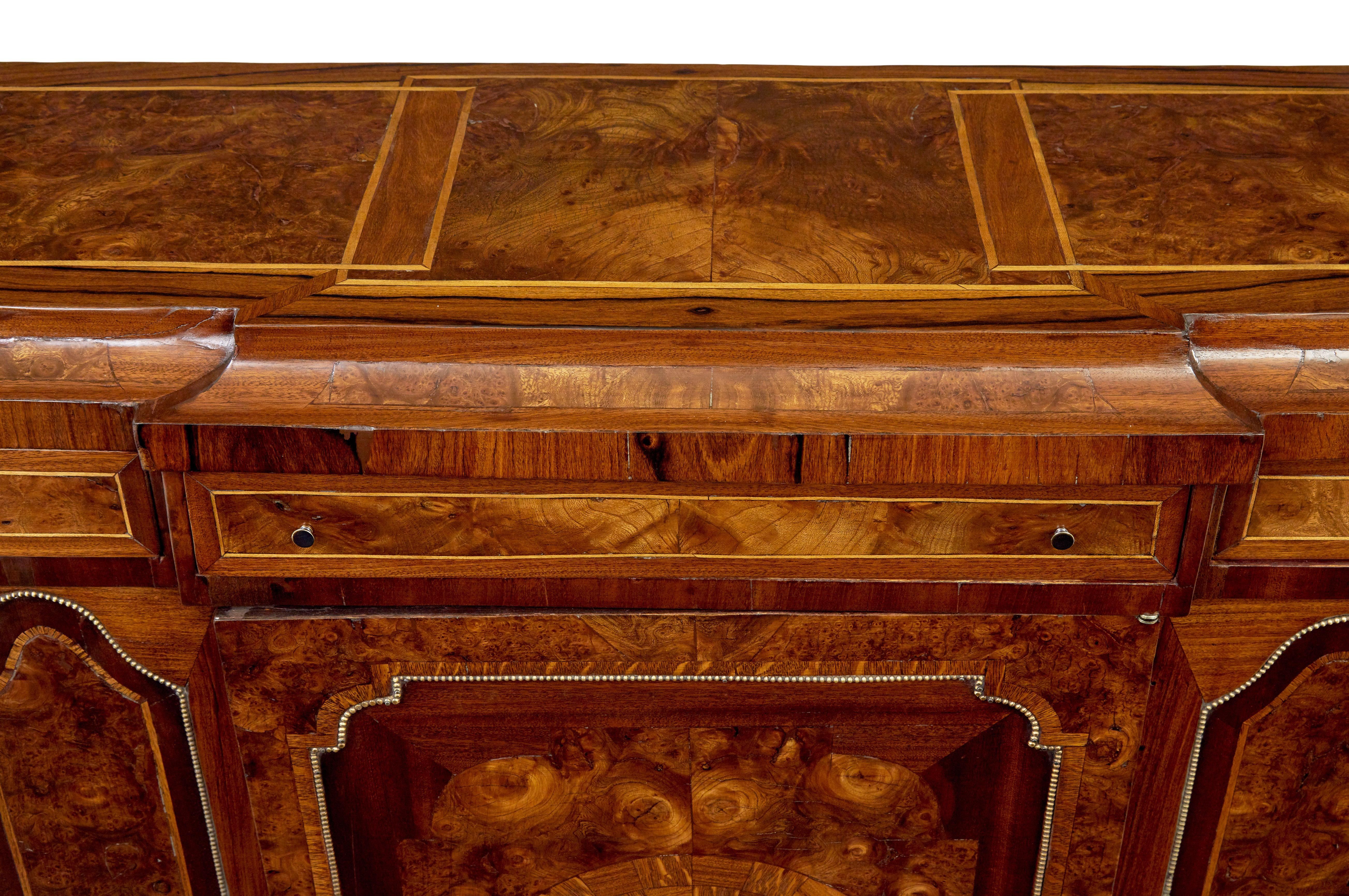 Victorian Mid century profusely inlaid walnut sideboard
