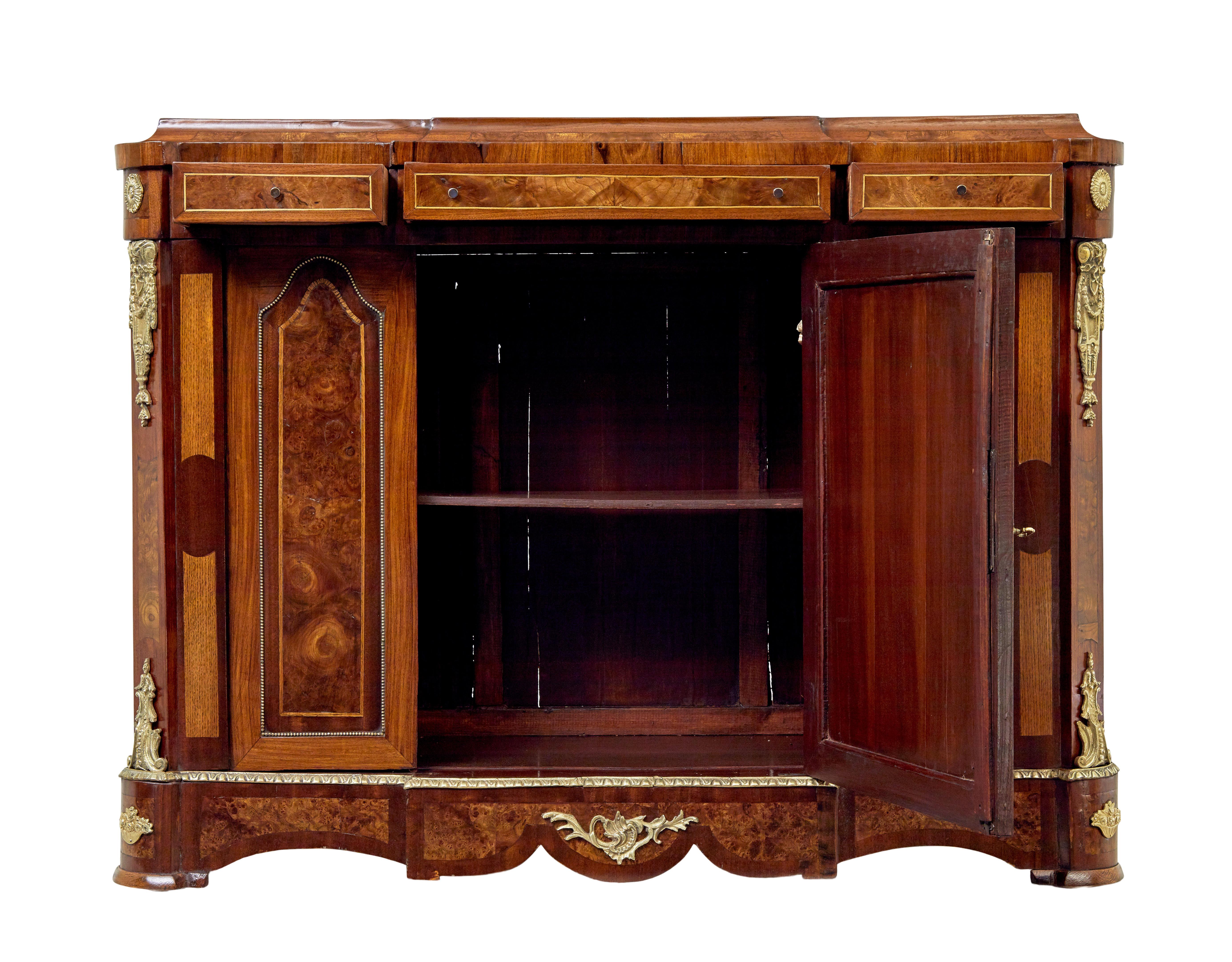 20th Century Mid century profusely inlaid walnut sideboard