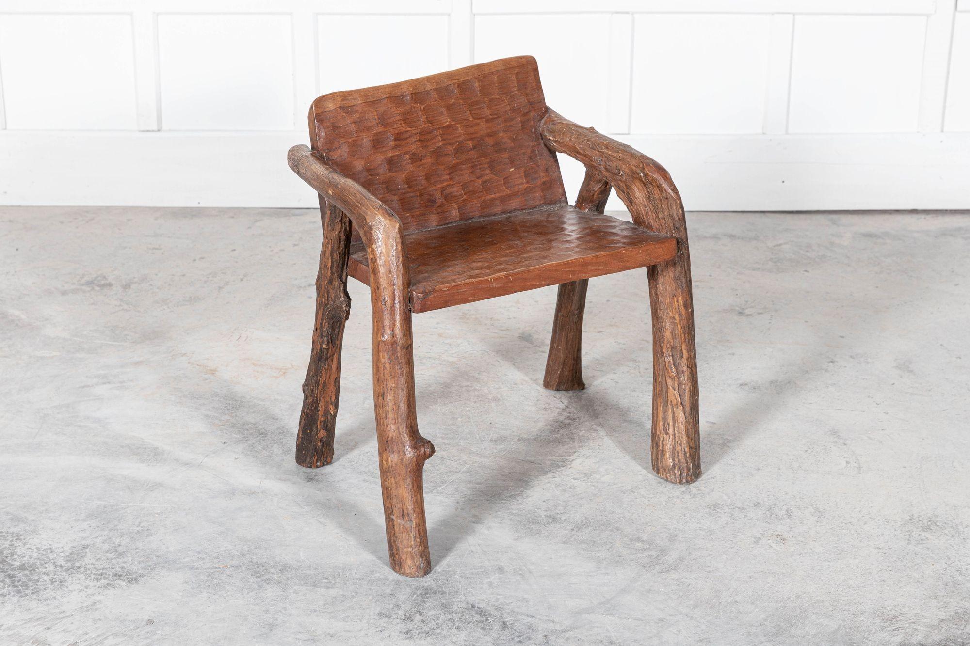 20th Century Mid Century Provincial French Fruitwood Root Chair For Sale