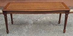 Mid-Century Provincial Mahogany with Cane and Glass Top Cocktail Table