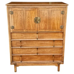 Mid-Century Provincial Style Walnut  Gentlemen's Chest of Drawers Drawers