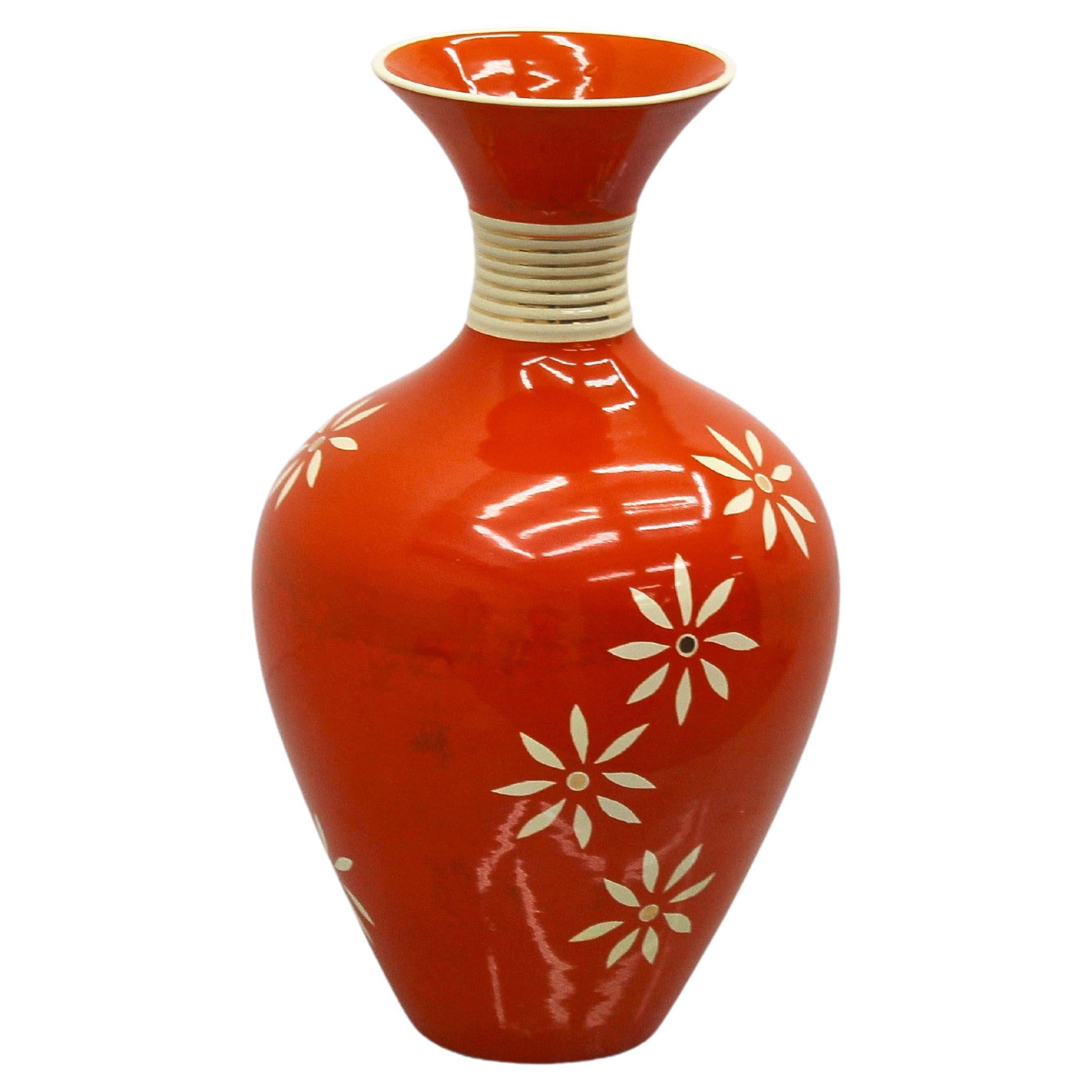 Mid-Century Pucci Umbertide Hand Glazed Ceramic Vase 1950s Italy