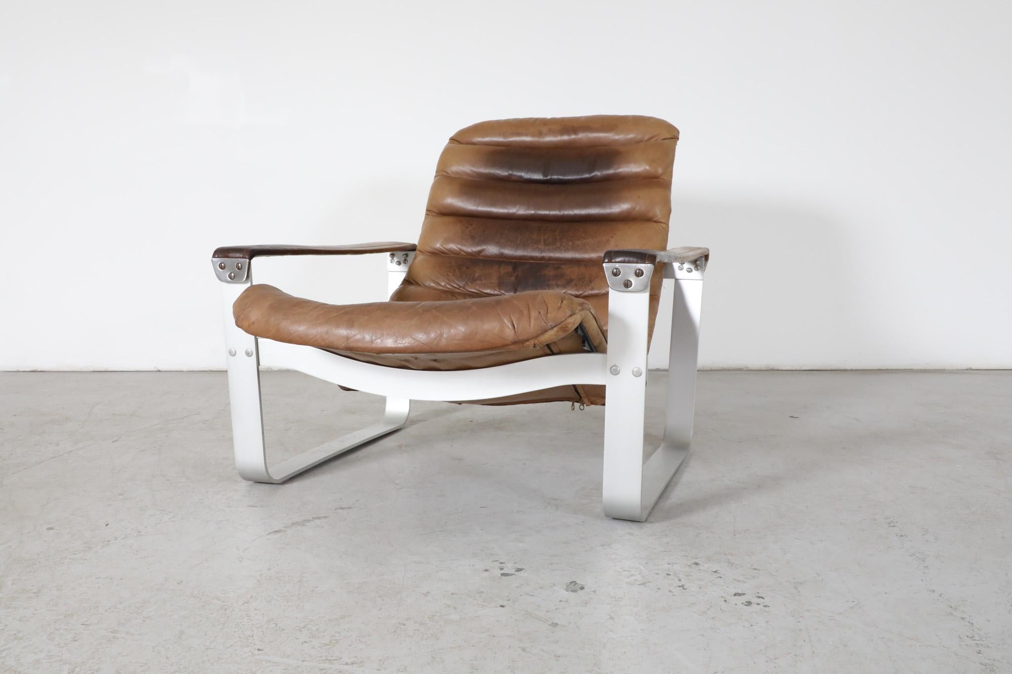 Mid-Century Pulkka Leather Lounge Chair by Ilmari Lappalainen for Asko 3
