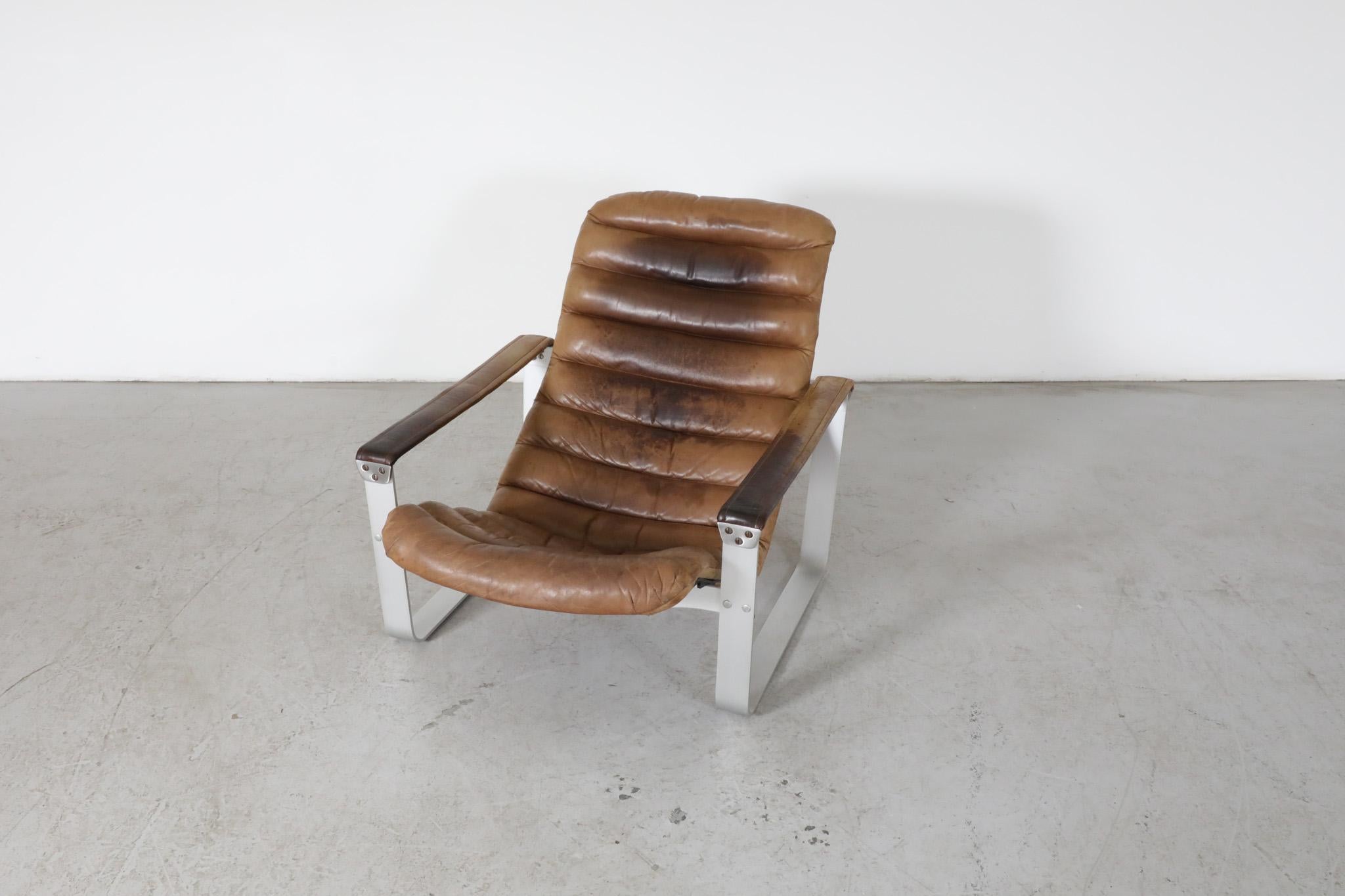 Mid-Century Pulkka Leather Lounge Chair by Ilmari Lappalainen for Asko 4