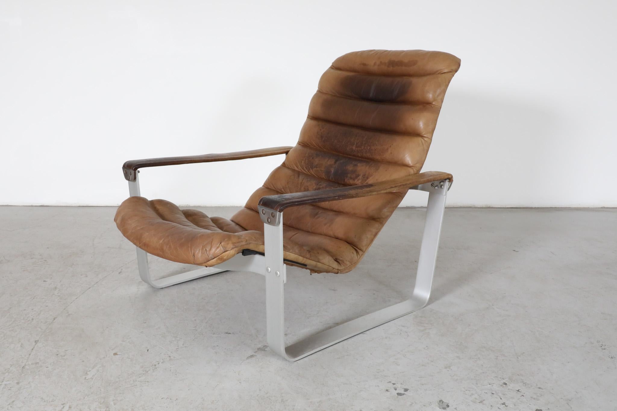 Mid-Century Pulkka Leather Lounge Chair by Ilmari Lappalainen for Asko 5